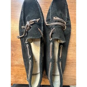 Saks 5th Ave Black Suede Driving Loafers Moccasins 10.5 M preppy quiet luxury